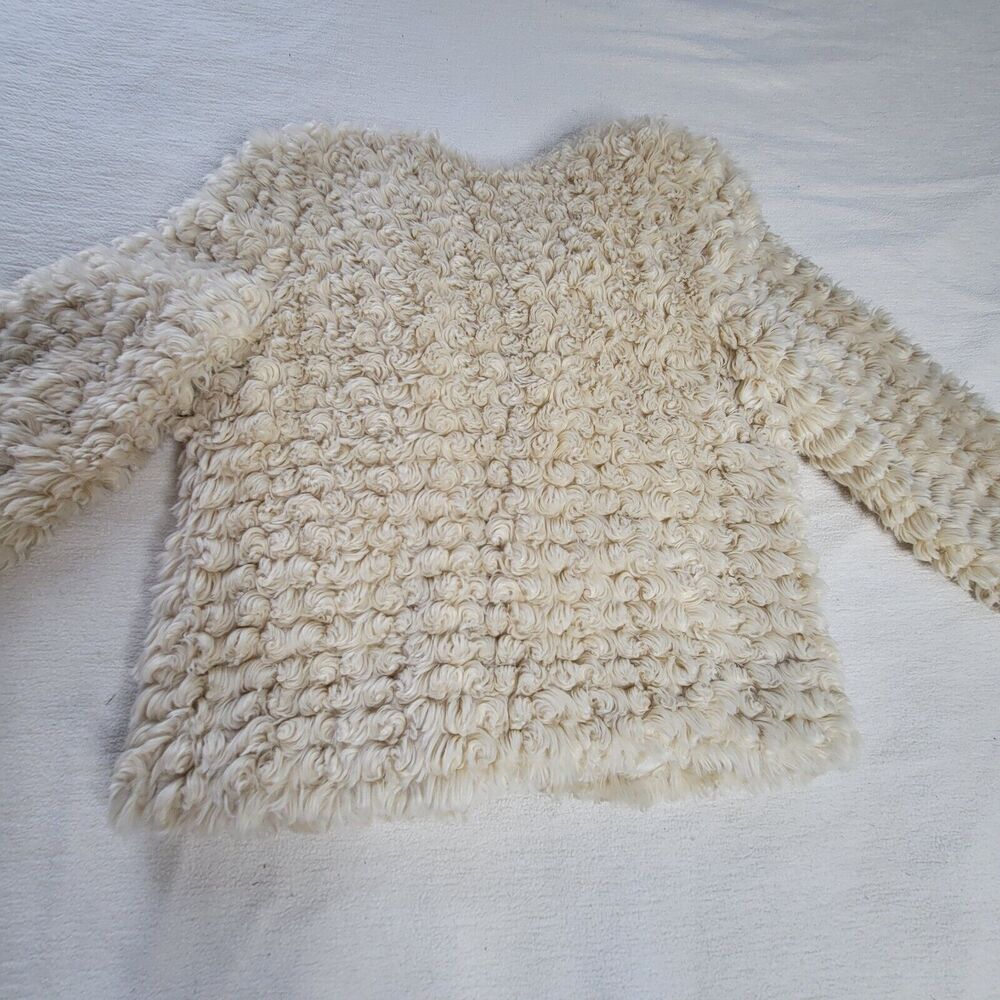 Live a Little Top Coat Jacket Womens Size Large Faux Fur Cream/White Size XL - Picture 15 of 16
